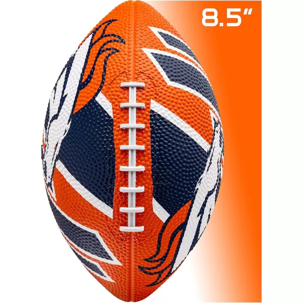 Franklin Sports NFL Team Footballs  Rubber Youth Mini Footballs for All NFL Teams  Kids Junior 85quot Football  Official NFL Licensed FootballsDenver Broncos