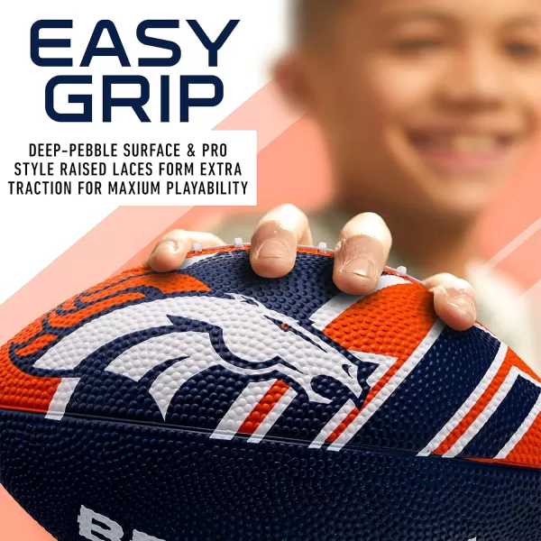 Franklin Sports NFL Team Footballs  Rubber Youth Mini Footballs for All NFL Teams  Kids Junior 85quot Football  Official NFL Licensed FootballsDenver Broncos