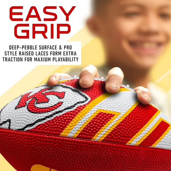 Franklin Sports NFL Team Footballs  Rubber Youth Mini Footballs for All NFL Teams  Kids Junior 85quot Football  Official NFL Licensed FootballsKansas City Chiefs