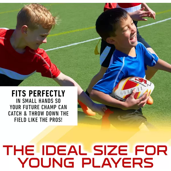 Franklin Sports NFL Team Footballs  Rubber Youth Mini Footballs for All NFL Teams  Kids Junior 85quot Football  Official NFL Licensed FootballsKansas City Chiefs