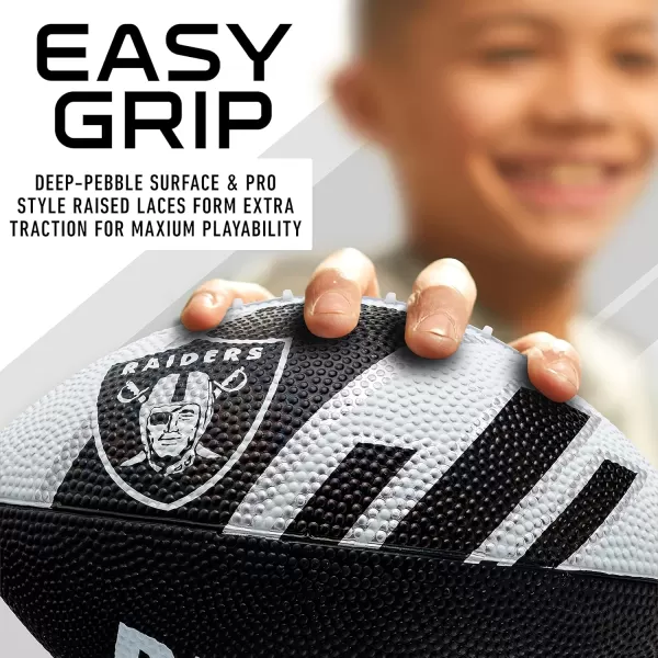 Franklin Sports NFL Team Footballs  Rubber Youth Mini Footballs for All NFL Teams  Kids Junior 85quot Football  Official NFL Licensed FootballsLas Vegas Raiders