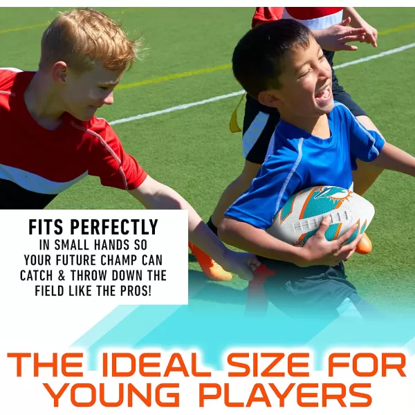 Franklin Sports NFL Team Footballs  Rubber Youth Mini Footballs for All NFL Teams  Kids Junior 85quot Football  Official NFL Licensed FootballsMiami Dolphins