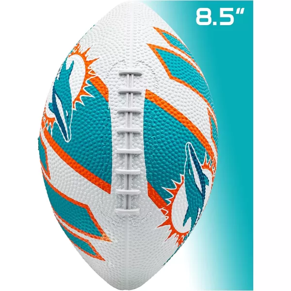 Franklin Sports NFL Team Footballs  Rubber Youth Mini Footballs for All NFL Teams  Kids Junior 85quot Football  Official NFL Licensed FootballsMiami Dolphins