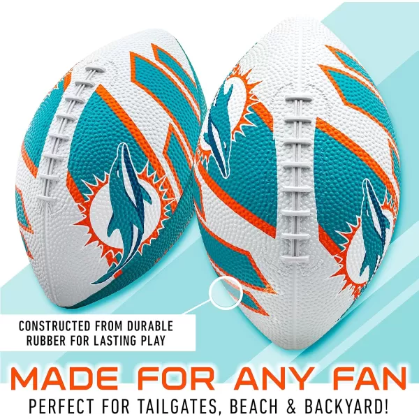 Franklin Sports NFL Team Footballs  Rubber Youth Mini Footballs for All NFL Teams  Kids Junior 85quot Football  Official NFL Licensed FootballsMiami Dolphins
