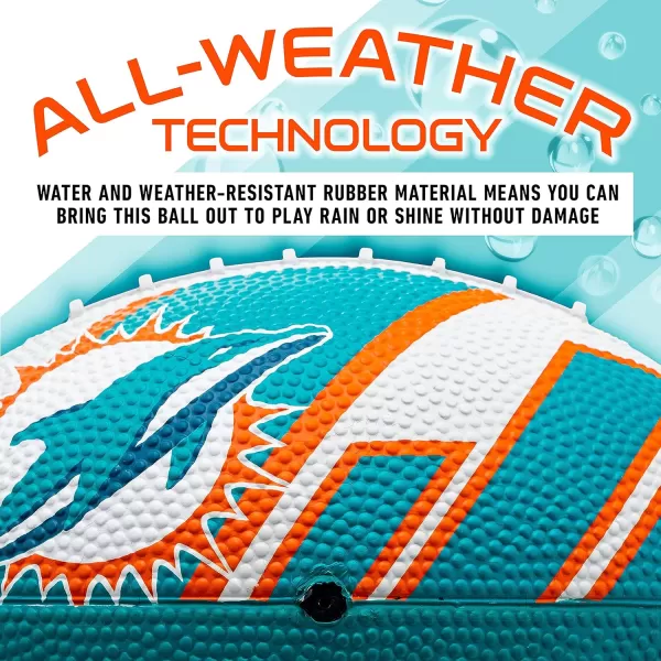 Franklin Sports NFL Team Footballs  Rubber Youth Mini Footballs for All NFL Teams  Kids Junior 85quot Football  Official NFL Licensed FootballsMiami Dolphins