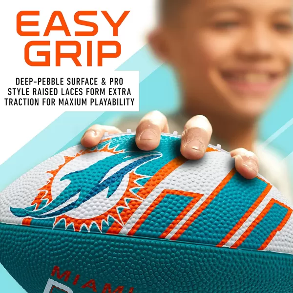 Franklin Sports NFL Team Footballs  Rubber Youth Mini Footballs for All NFL Teams  Kids Junior 85quot Football  Official NFL Licensed FootballsMiami Dolphins