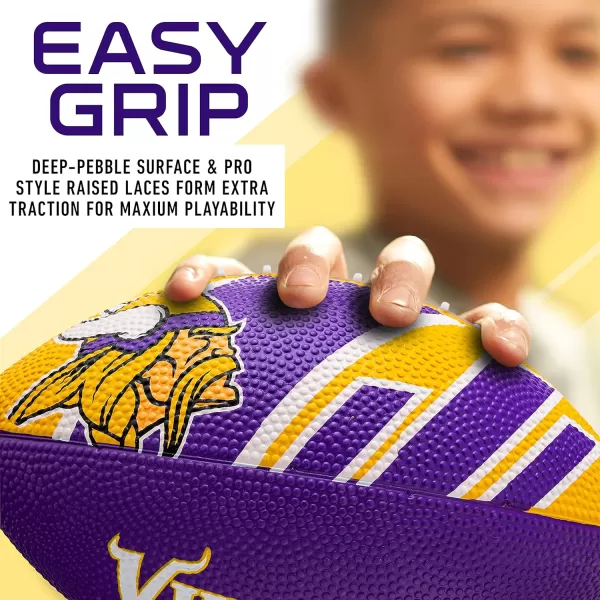 Franklin Sports NFL Team Footballs  Rubber Youth Mini Footballs for All NFL Teams  Kids Junior 85quot Football  Official NFL Licensed FootballsMinnesota Vikings