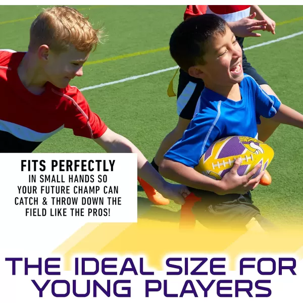 Franklin Sports NFL Team Footballs  Rubber Youth Mini Footballs for All NFL Teams  Kids Junior 85quot Football  Official NFL Licensed FootballsMinnesota Vikings