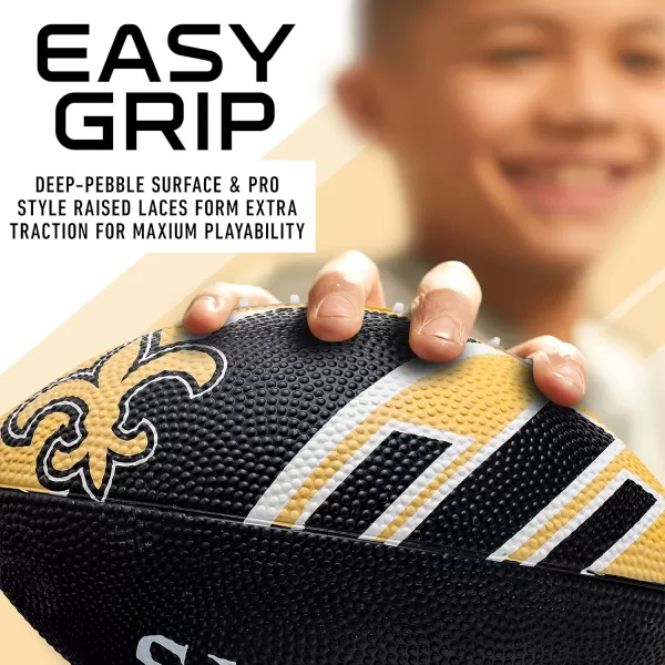 Franklin Sports NFL Team Footballs  Rubber Youth Mini Footballs for All NFL Teams  Kids Junior 85quot Football  Official NFL Licensed FootballsNew Orleans Saints
