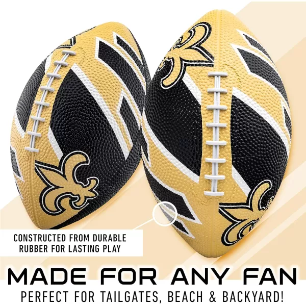 Franklin Sports NFL Team Footballs  Rubber Youth Mini Footballs for All NFL Teams  Kids Junior 85quot Football  Official NFL Licensed FootballsNew Orleans Saints