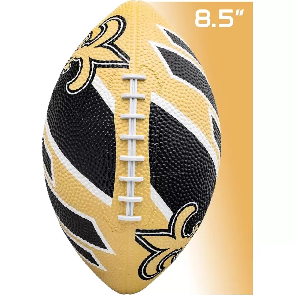 Franklin Sports NFL Team Footballs  Rubber Youth Mini Footballs for All NFL Teams  Kids Junior 85quot Football  Official NFL Licensed FootballsNew Orleans Saints