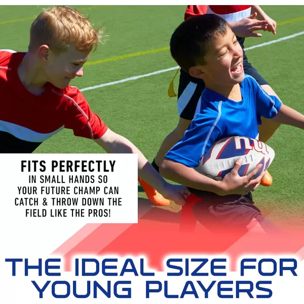 Franklin Sports NFL Team Footballs  Rubber Youth Mini Footballs for All NFL Teams  Kids Junior 85quot Football  Official NFL Licensed FootballsNew York Giants