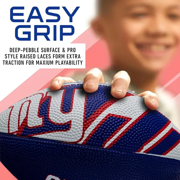 Franklin Sports NFL Team Footballs  Rubber Youth Mini Footballs for All NFL Teams  Kids Junior 85quot Football  Official NFL Licensed FootballsNew York Giants