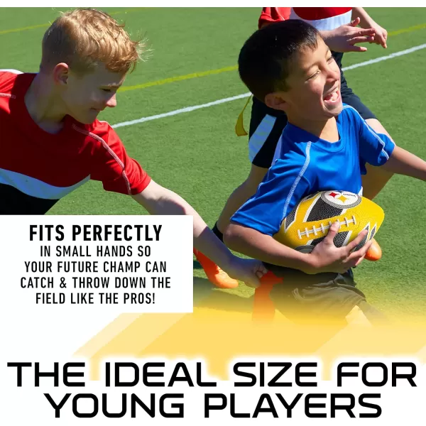 Franklin Sports NFL Team Footballs  Rubber Youth Mini Footballs for All NFL Teams  Kids Junior 85quot Football  Official NFL Licensed FootballsPittsburgh Steelers