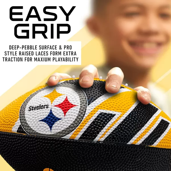 Franklin Sports NFL Team Footballs  Rubber Youth Mini Footballs for All NFL Teams  Kids Junior 85quot Football  Official NFL Licensed FootballsPittsburgh Steelers
