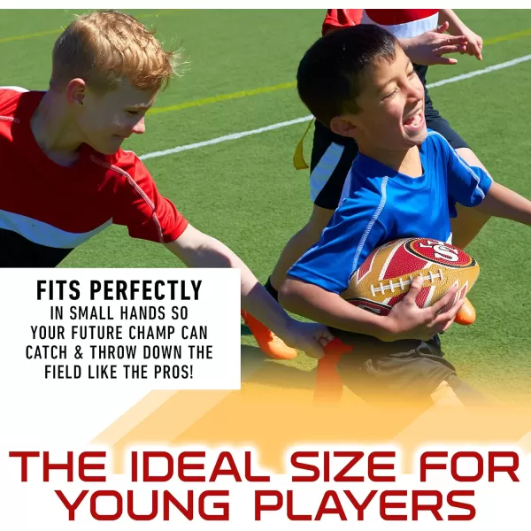 Franklin Sports NFL Team Footballs  Rubber Youth Mini Footballs for All NFL Teams  Kids Junior 85quot Football  Official NFL Licensed FootballsSan Francisco 49ers
