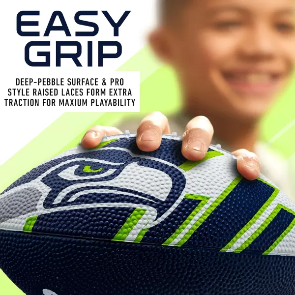 Franklin Sports NFL Team Footballs  Rubber Youth Mini Footballs for All NFL Teams  Kids Junior 85quot Football  Official NFL Licensed FootballsSeattle Seahawks