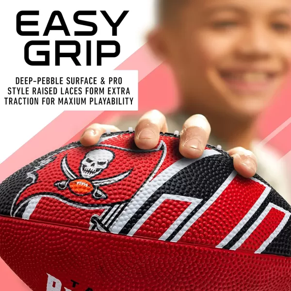 Franklin Sports NFL Team Footballs  Rubber Youth Mini Footballs for All NFL Teams  Kids Junior 85quot Football  Official NFL Licensed FootballsTampa Bay Buccaneers