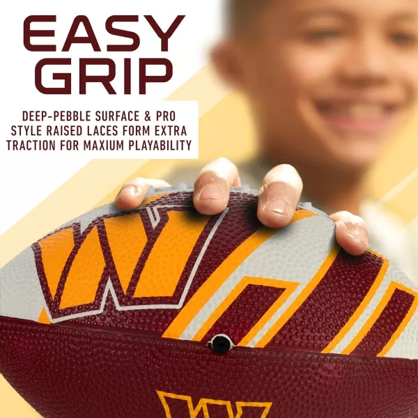 Franklin Sports NFL Team Footballs  Rubber Youth Mini Footballs for All NFL Teams  Kids Junior 85quot Football  Official NFL Licensed FootballsWashington Commanders