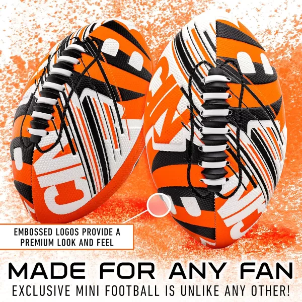 Franklin Sports NFL Team Footballs  Youth Mini Footballs for All NFL Teams  Kids Junior 85quot Football  Air Pump Sets  Official NFL Licensed FootballsCincinnati Bengals