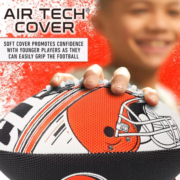 Franklin Sports NFL Team Footballs  Youth Mini Footballs for All NFL Teams  Kids Junior 85quot Football  Air Pump Sets  Official NFL Licensed FootballsCleveland Browns