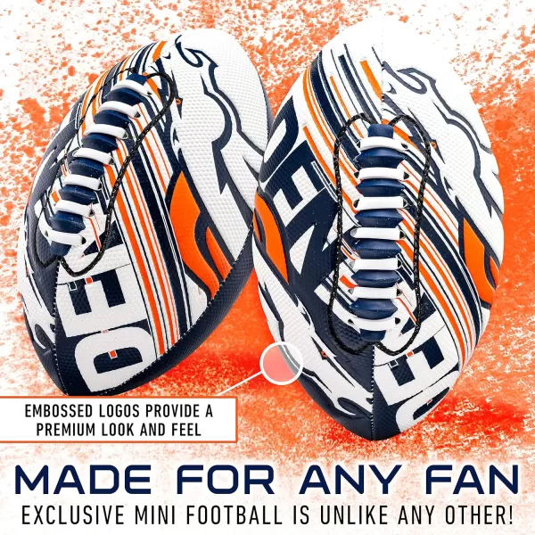 Franklin Sports NFL Team Footballs  Youth Mini Footballs for All NFL Teams  Kids Junior 85quot Football  Air Pump Sets  Official NFL Licensed FootballsDenver Broncos