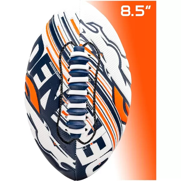 Franklin Sports NFL Team Footballs  Youth Mini Footballs for All NFL Teams  Kids Junior 85quot Football  Air Pump Sets  Official NFL Licensed FootballsDenver Broncos