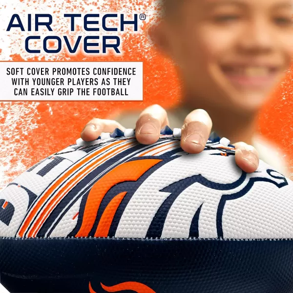 Franklin Sports NFL Team Footballs  Youth Mini Footballs for All NFL Teams  Kids Junior 85quot Football  Air Pump Sets  Official NFL Licensed FootballsDenver Broncos