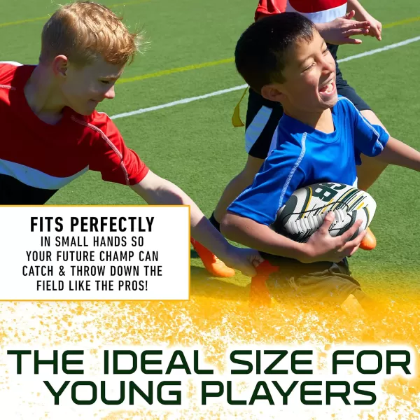 Franklin Sports NFL Team Footballs  Youth Mini Footballs for All NFL Teams  Kids Junior 85quot Football  Air Pump Sets  Official NFL Licensed FootballsGreen Bay Packers