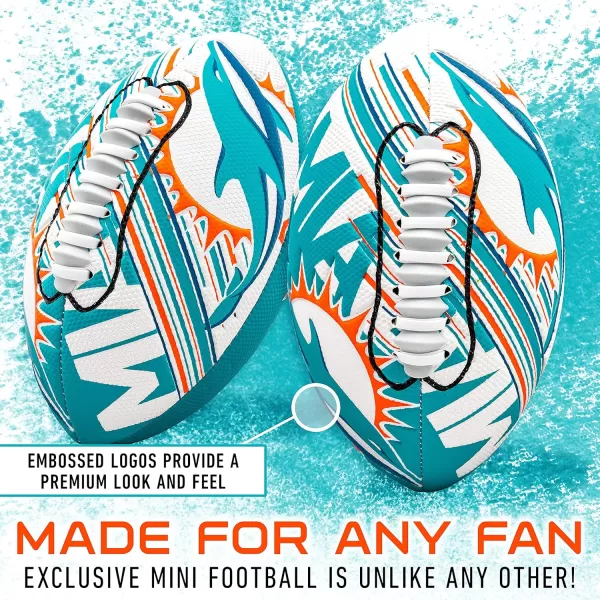 Franklin Sports NFL Team Footballs  Youth Mini Footballs for All NFL Teams  Kids Junior 85quot Football  Air Pump Sets  Official NFL Licensed FootballsMiami Dolphins