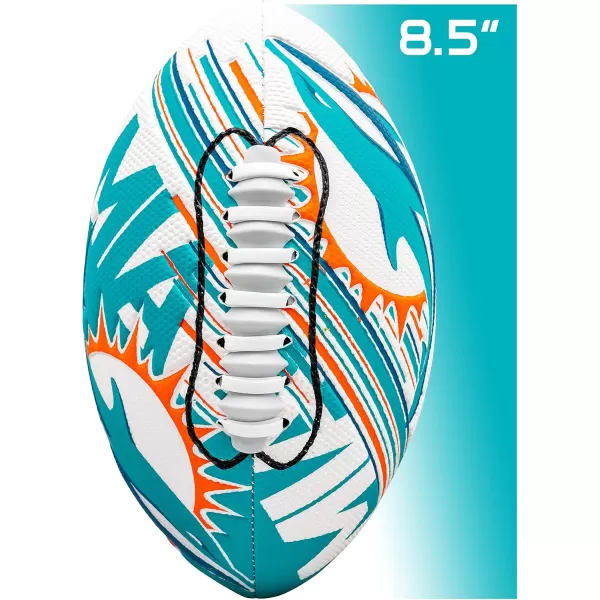 Franklin Sports NFL Team Footballs  Youth Mini Footballs for All NFL Teams  Kids Junior 85quot Football  Air Pump Sets  Official NFL Licensed FootballsMiami Dolphins