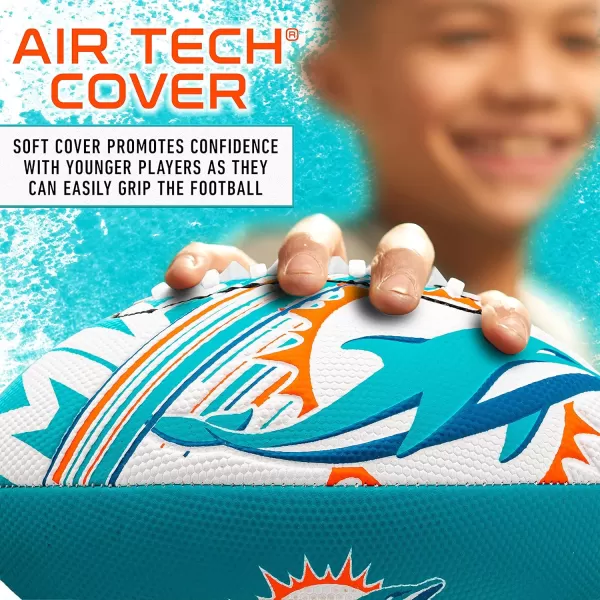 Franklin Sports NFL Team Footballs  Youth Mini Footballs for All NFL Teams  Kids Junior 85quot Football  Air Pump Sets  Official NFL Licensed FootballsMiami Dolphins