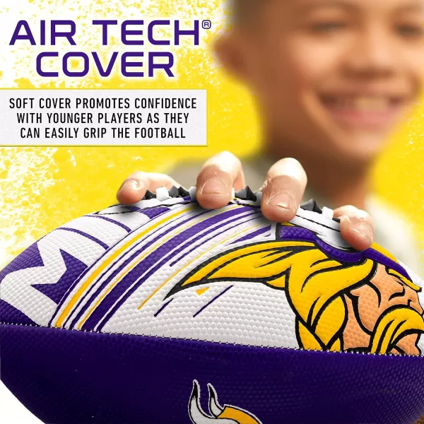 Franklin Sports NFL Team Footballs  Youth Mini Footballs for All NFL Teams  Kids Junior 85quot Football  Air Pump Sets  Official NFL Licensed FootballsMinnesota Vikings