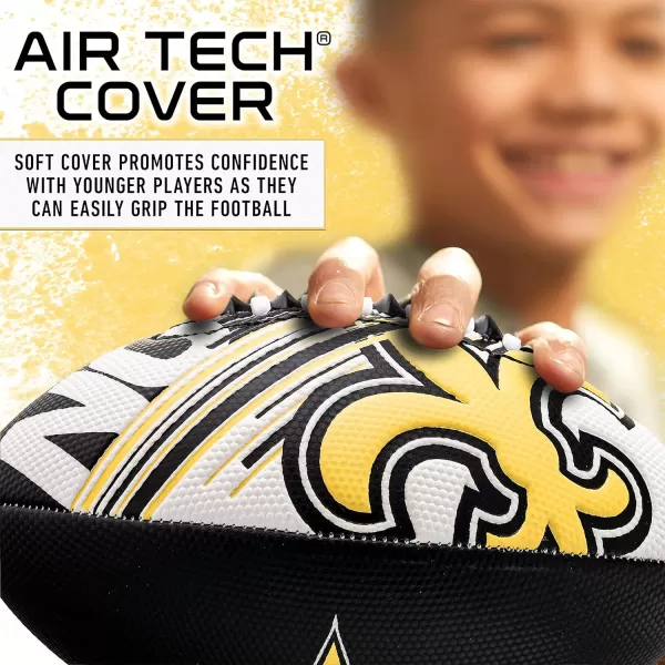 Franklin Sports NFL Team Footballs  Youth Mini Footballs for All NFL Teams  Kids Junior 85quot Football  Air Pump Sets  Official NFL Licensed FootballsNew Orleans Saints