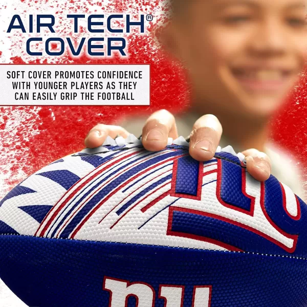 Franklin Sports NFL Team Footballs  Youth Mini Footballs for All NFL Teams  Kids Junior 85quot Football  Air Pump Sets  Official NFL Licensed FootballsNew York Giants