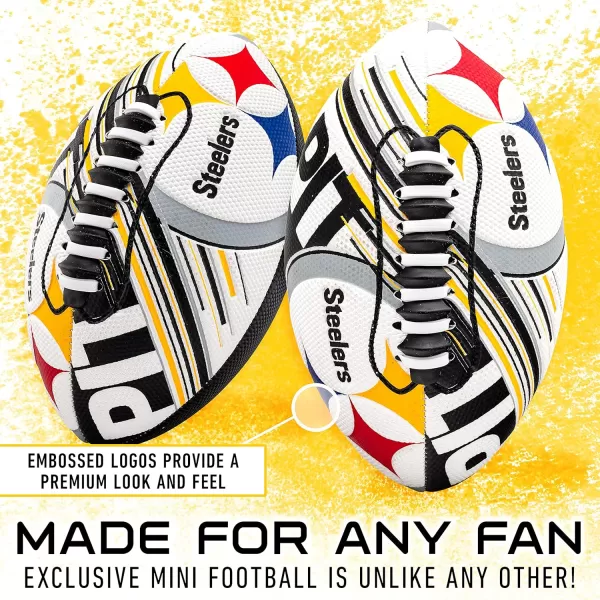 Franklin Sports NFL Team Footballs  Youth Mini Footballs for All NFL Teams  Kids Junior 85quot Football  Air Pump Sets  Official NFL Licensed FootballsPittsburgh Steelers
