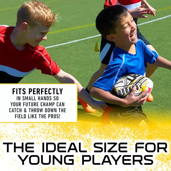 Franklin Sports NFL Team Footballs  Youth Mini Footballs for All NFL Teams  Kids Junior 85quot Football  Air Pump Sets  Official NFL Licensed FootballsPittsburgh Steelers