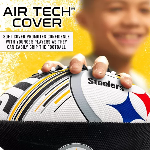 Franklin Sports NFL Team Footballs  Youth Mini Footballs for All NFL Teams  Kids Junior 85quot Football  Air Pump Sets  Official NFL Licensed FootballsPittsburgh Steelers