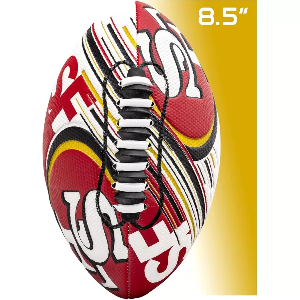 Franklin Sports NFL Team Footballs  Youth Mini Footballs for All NFL Teams  Kids Junior 85quot Football  Air Pump Sets  Official NFL Licensed FootballsSan Francisco 49ers