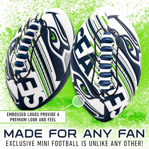 Franklin Sports NFL Team Footballs  Youth Mini Footballs for All NFL Teams  Kids Junior 85quot Football  Air Pump Sets  Official NFL Licensed FootballsSeattle Seahawks