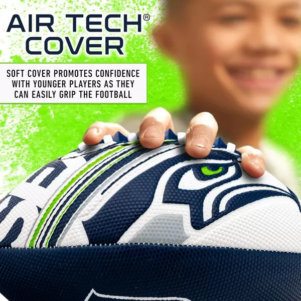 Franklin Sports NFL Team Footballs  Youth Mini Footballs for All NFL Teams  Kids Junior 85quot Football  Air Pump Sets  Official NFL Licensed FootballsSeattle Seahawks
