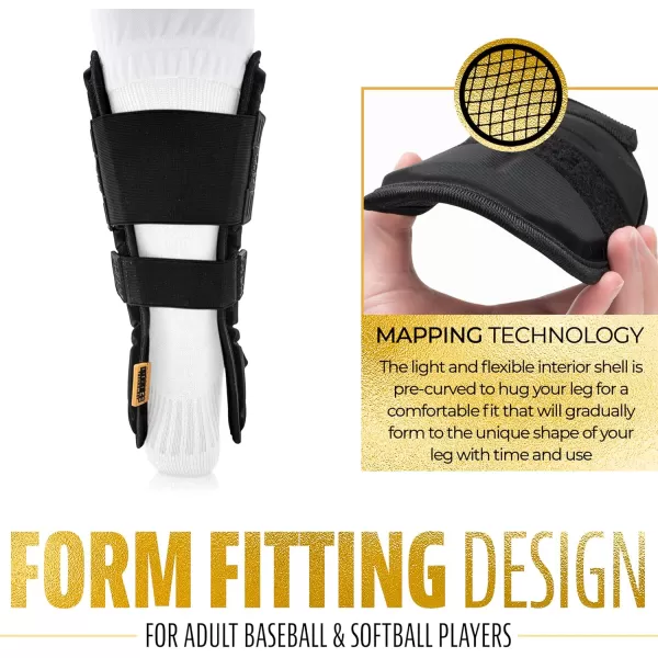 Franklin Sports PRT Series Adult Leg GuardBlackGold