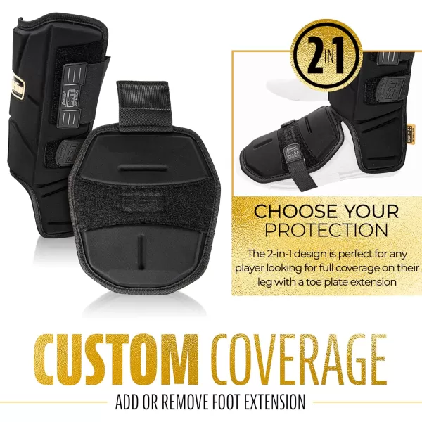 Franklin Sports PRT Series Adult Leg GuardBlackGold