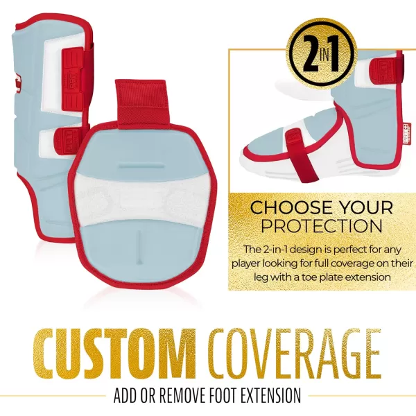 Franklin Sports PRT Series Adult Leg GuardCarolina BlueRed