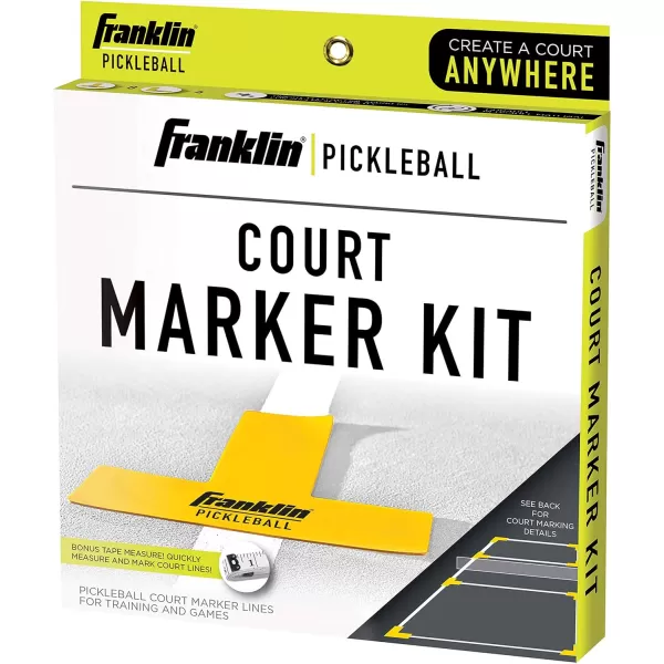 Franklin Sports Pickleball Court Marker Kit  Lines Marking Set with Tape Measure  Official Size Court Throw Down Markers