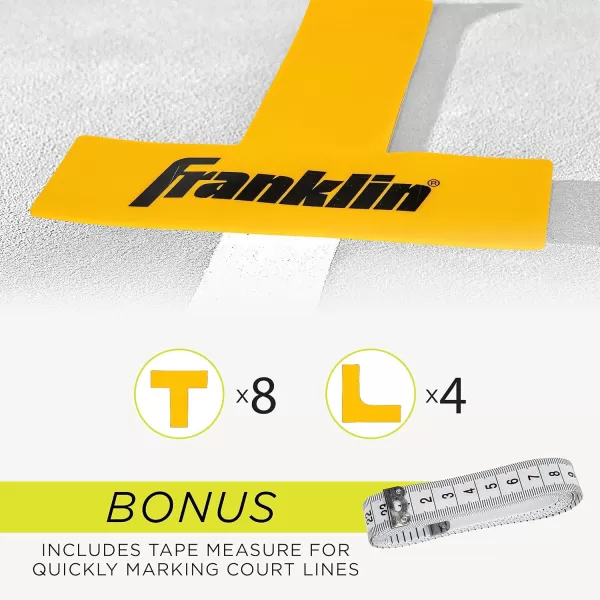 Franklin Sports Pickleball Court Marker Kit  Lines Marking Set with Tape Measure  Official Size Court Throw Down Markers