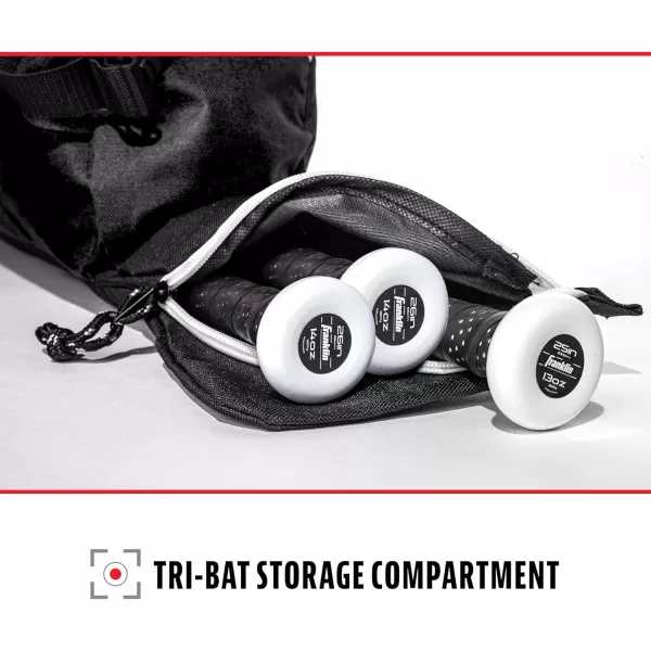 Franklin Sports Youth Baseball Bat Bag  Kids Teeball Softball Baseball Equipment Bag  Holds Bat Helmet Cleats and MoreBlack