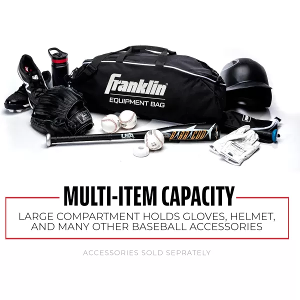 Franklin Sports Youth Baseball Bat Bag  Kids Teeball Softball Baseball Equipment Bag  Holds Bat Helmet Cleats and MoreBlack