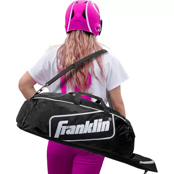 Franklin Sports Youth Baseball Bat Bag  Kids Teeball Softball Baseball Equipment Bag  Holds Bat Helmet Cleats and MoreBlack