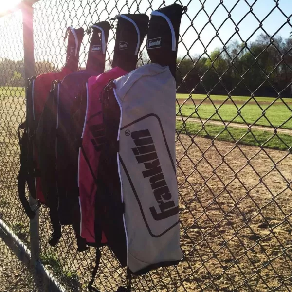Franklin Sports Youth Baseball Bat Bag  Kids Teeball Softball Baseball Equipment Bag  Holds Bat Helmet Cleats and MorePink
